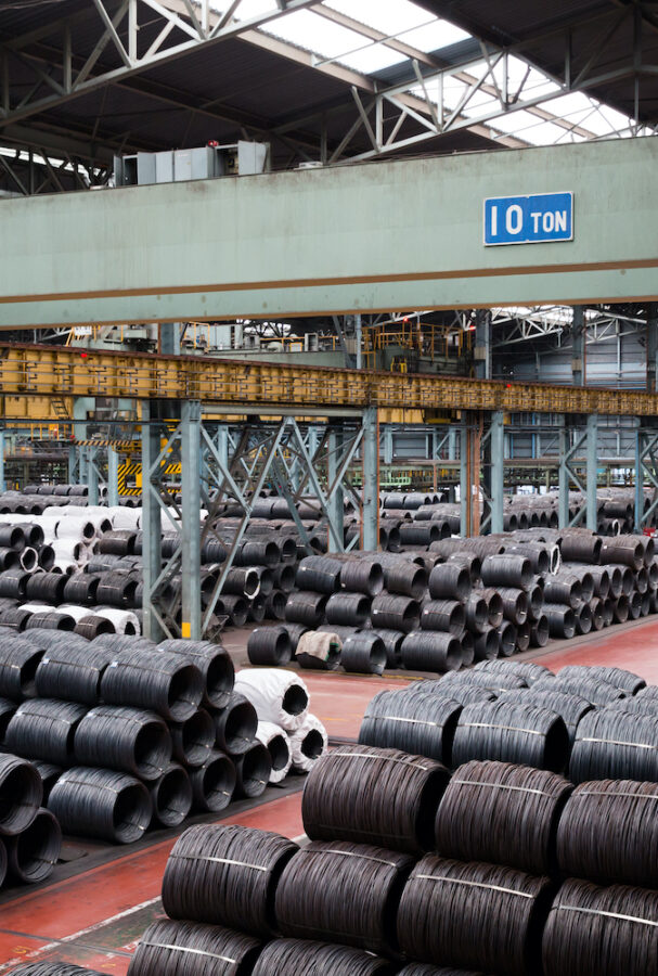 Wire rods in the storage yard